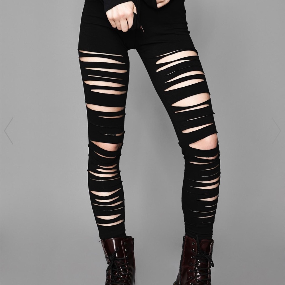 Dolls Kill Widow Shredded Leggings